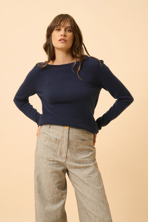 Pull Col Bateau - Grace - Navy