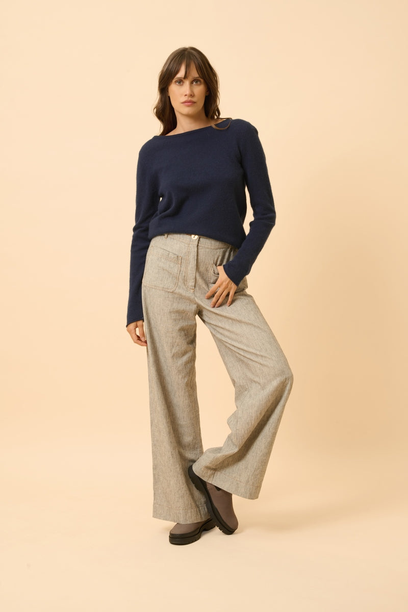 Pull Col Bateau - Grace - Navy