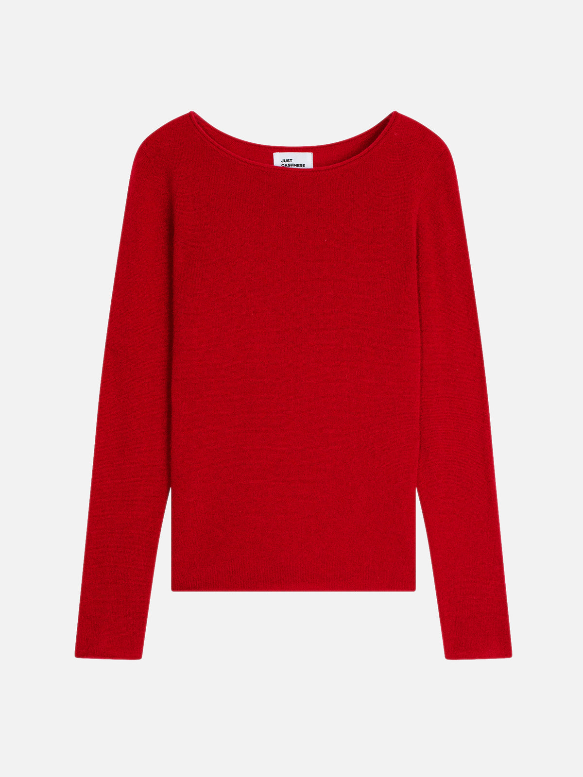 Jersey Cuello Barco-Grace-100% Cachemira, 2 Hilos-Rojo-Mujer
