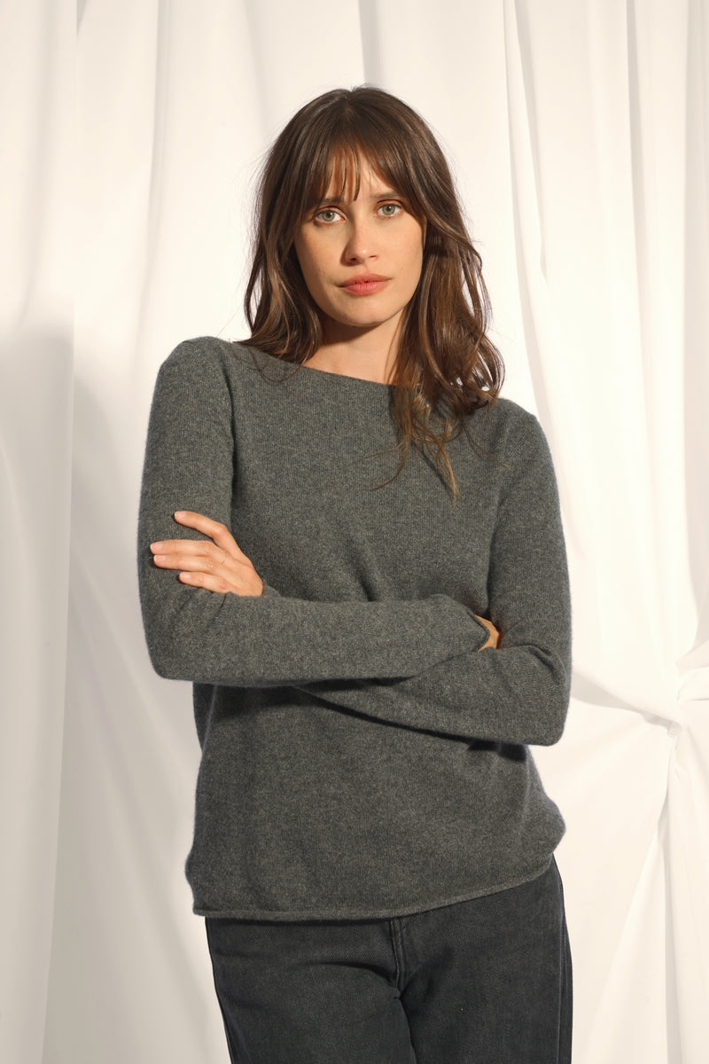 Jersey Cuello Barco - Grace - Gris Marengo Vigoré