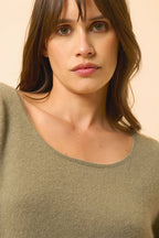 Boat Neck Jumper - Fiona - Army