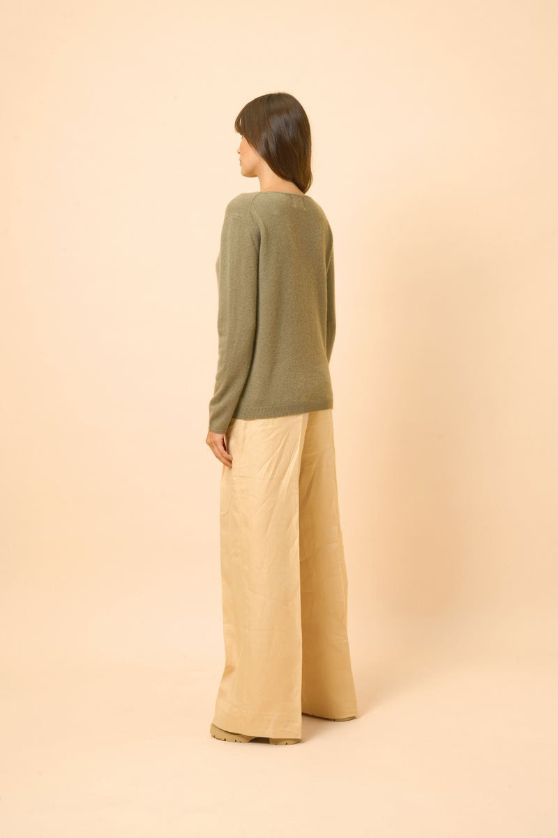 Boat Neck Jumper - Fiona - Army