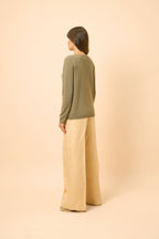 Boat Neck Jumper - Fiona - Army
