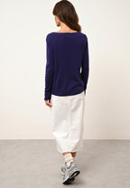 Jersey de cuello barco Fiona - 100% Cachemira 2 Hilos - Purple - Mujer