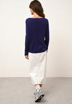 Fiona Boat Neck Jumper - 100% 2-Ply Cashmere - Purple - Women