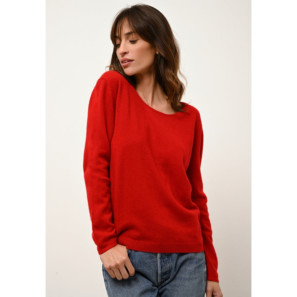 Pull Col Bateau - Fiona - Rouge