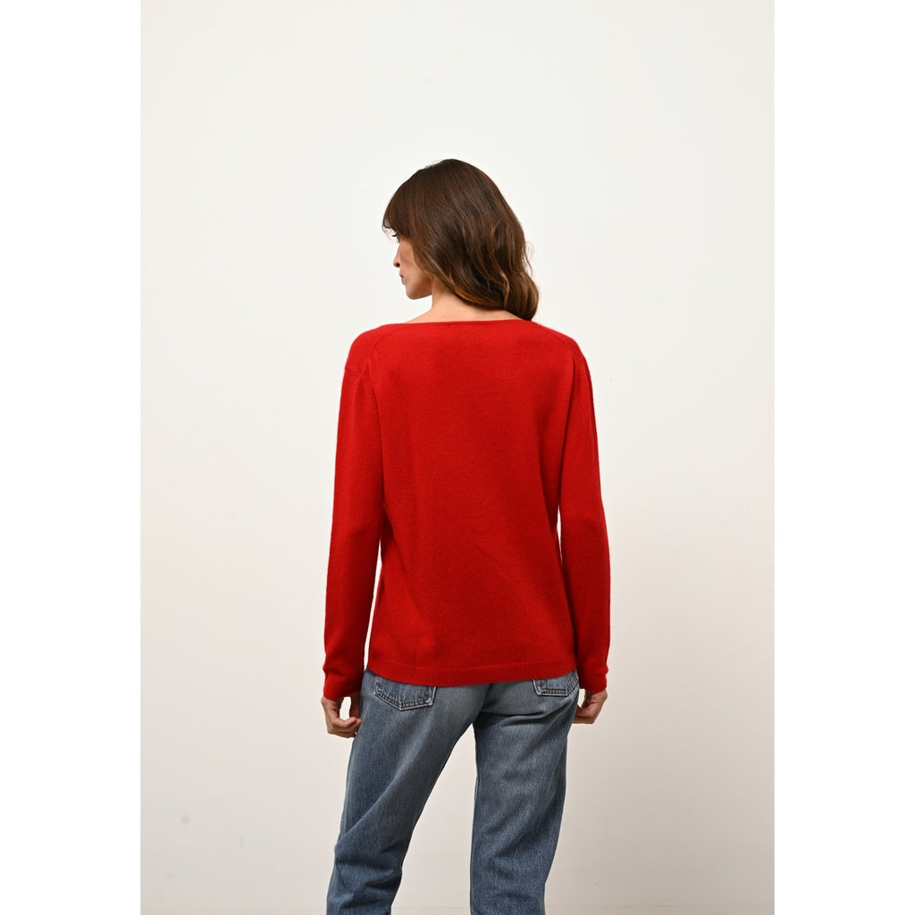 Pull Col Bateau - Fiona - Rouge