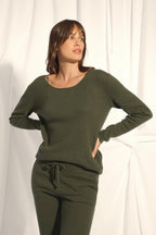 Boat Neck Jumper - Fiona - Khaki