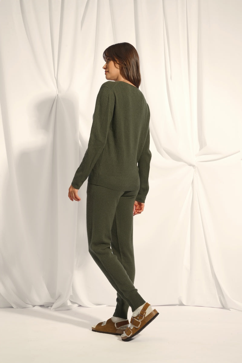 Boat Neck Jumper - Fiona - Khaki