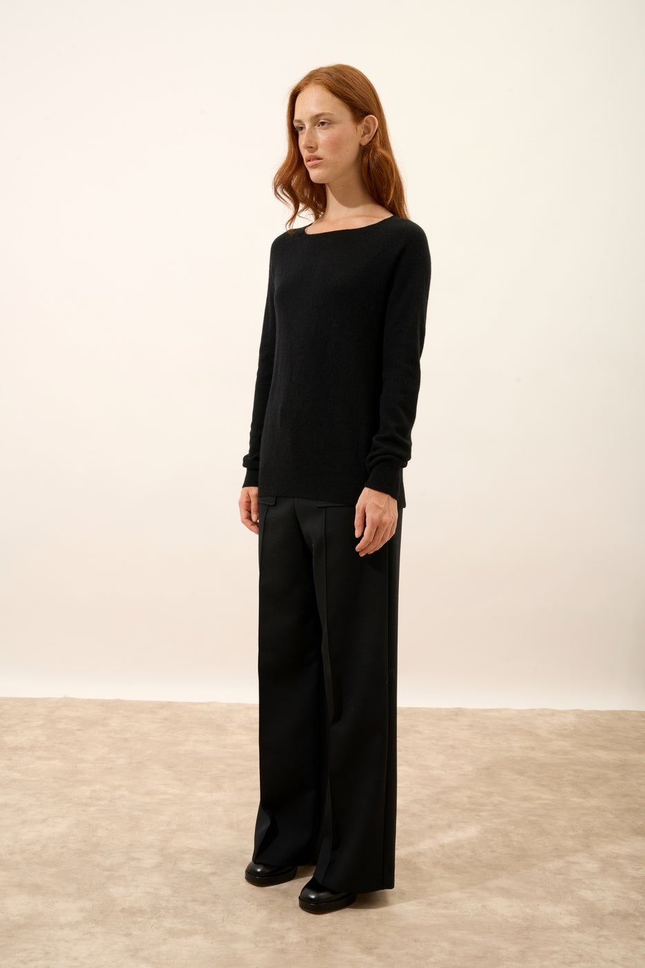 Boat-Neck Jumper with Back Teardrop Detail - Abigail - Black