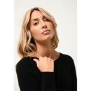 Just Cashmere - Pull Col Bateau Goutte Dos Abigail Noir - 100% Cachemire - 2 Fils - Jersey - Femme