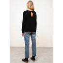 Cashmere  sudadera Just - Abigail Back Drop Boatneck Sweater Negro - 100% Cachemira - 2 Hilados - - Mujer