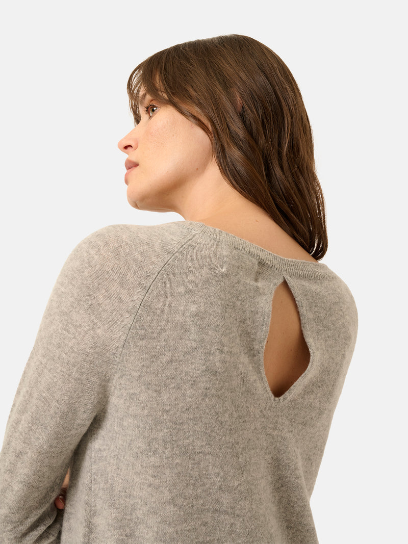 Pull Col Bateau Goutte Dos - Abigail - Nuage Chiné