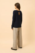 Jersey Cuello Barco Gota Espalda - Abigail - Navy