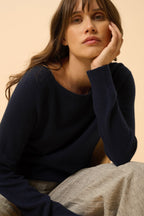 Jersey Cuello Barco Gota Espalda - Abigail - Navy