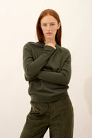 Pull Col Rond - Jane - Kaki