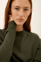 Pull Col Rond - Jane - Kaki