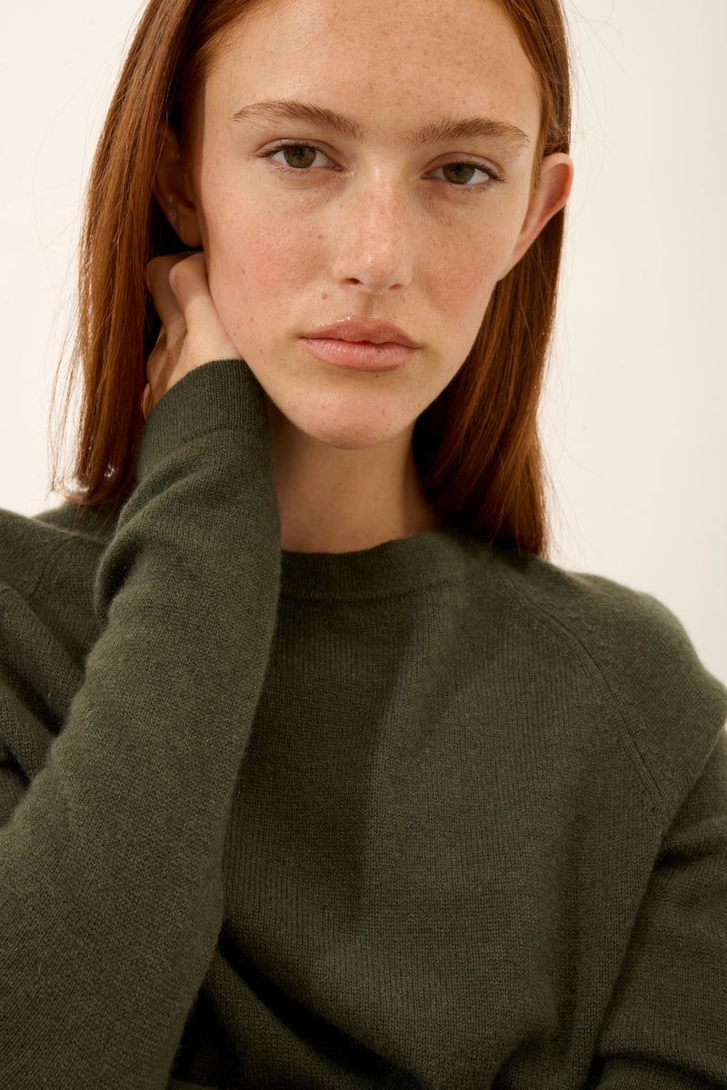 Pull Col Rond - Jane - Kaki