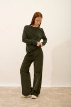 Pull Col Rond - Jane - Kaki
