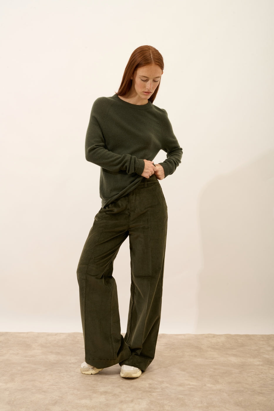 Crew-Neck Jumper - Jane - Khaki