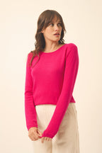 Jersey Cuello Redondo - Vivian - Fucsia