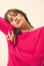 Jersey Cuello Redondo - Vivian - Fucsia