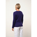 Cashmere  sudadera Just - Vivian Jersey Cuello Redondo Morado - 100% Cachemira - 2 Hilados - - Mujer