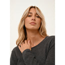 Cashmere Just - Vivian Jersey Cuello Redondo - ChinÉ Antracita - 100% Cachemira 2 Hilados - Mujer