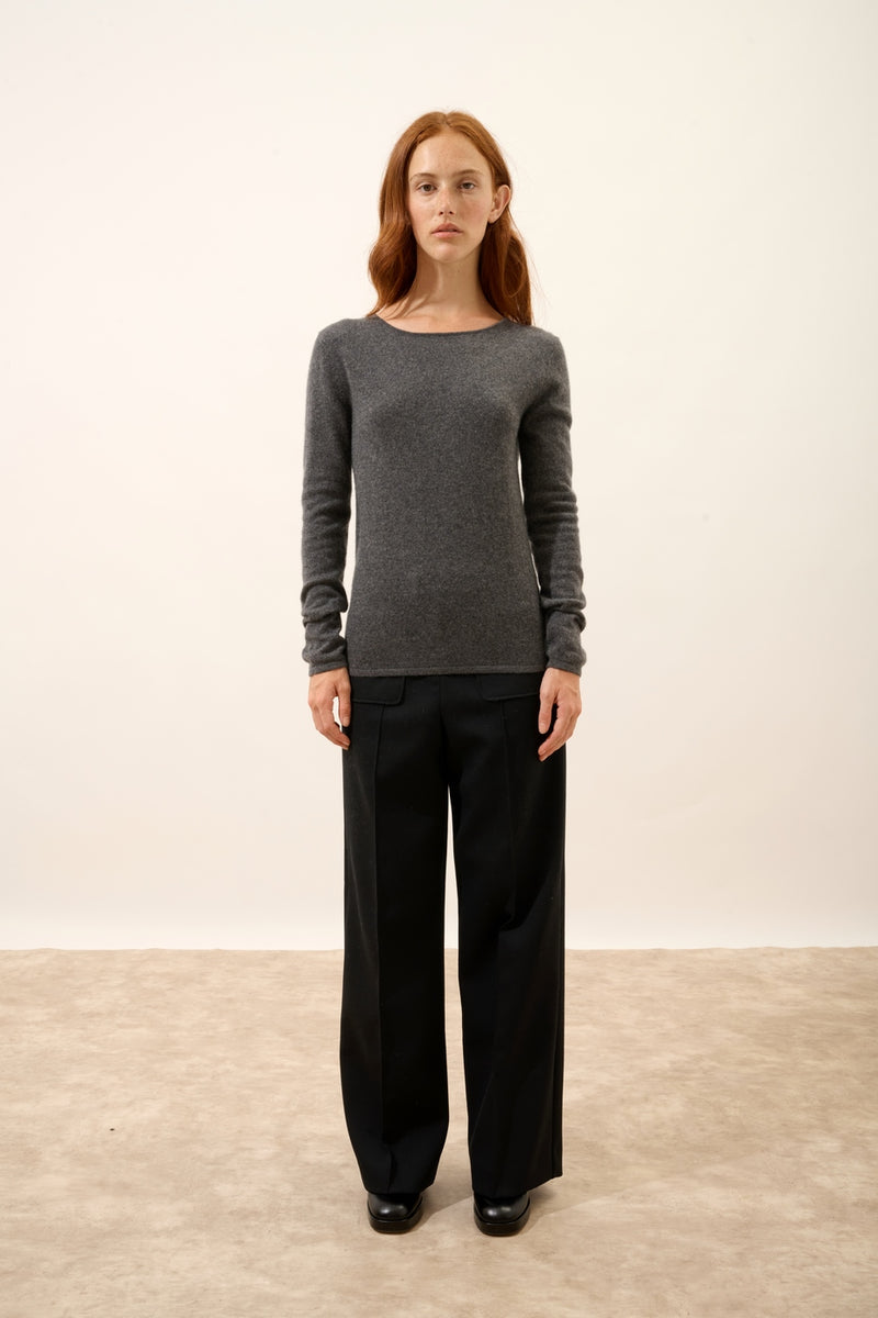 Pull Col Rond - Vivian - Anthracite Chiné