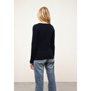 Cashmere Just - Vivian Jersey Cuello Redondo - Azul Marino - 100% Cachemira 2 Hilados - Mujer