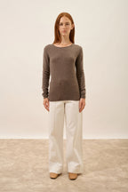 Crew-Neck Jumper - Vivian - Mottled Taupe