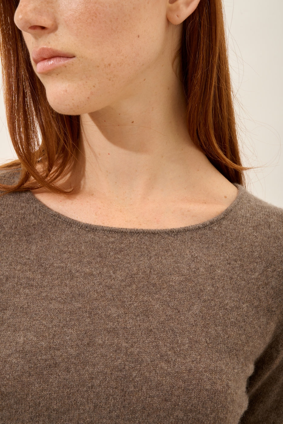 Crew-Neck Jumper - Vivian - Mottled Taupe