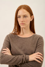 Crew-Neck Jumper - Vivian - Mottled Taupe
