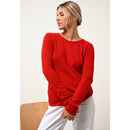 Pull Col Rond Vivian - 100% Cachemire 2 Fils - Rouge - Femme