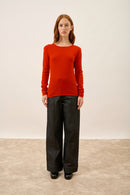Pull Col Rond - Vivian - Rouge