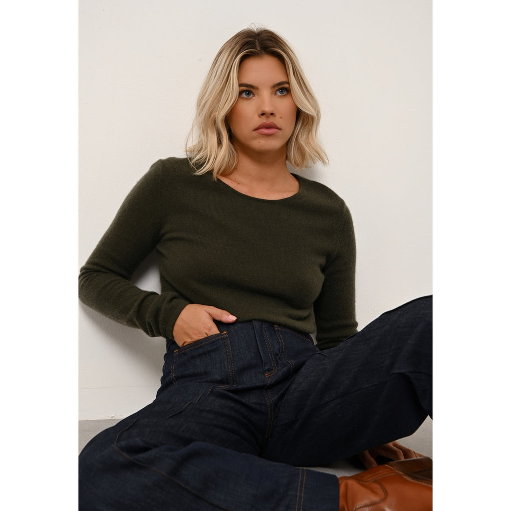 Pull Col Rond Vivian - Kaki