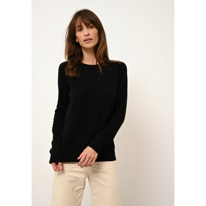 Pull Col Rond Helen - 100% Cachemire 2 Fils - Noir - Femme