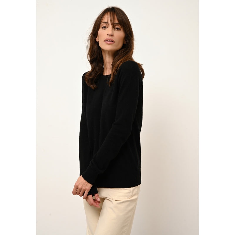 Pull Col Rond Helen - 100% Cachemire 2 Fils - Noir - Femme