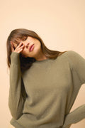 Crew Neck Sweater - Helen - Army