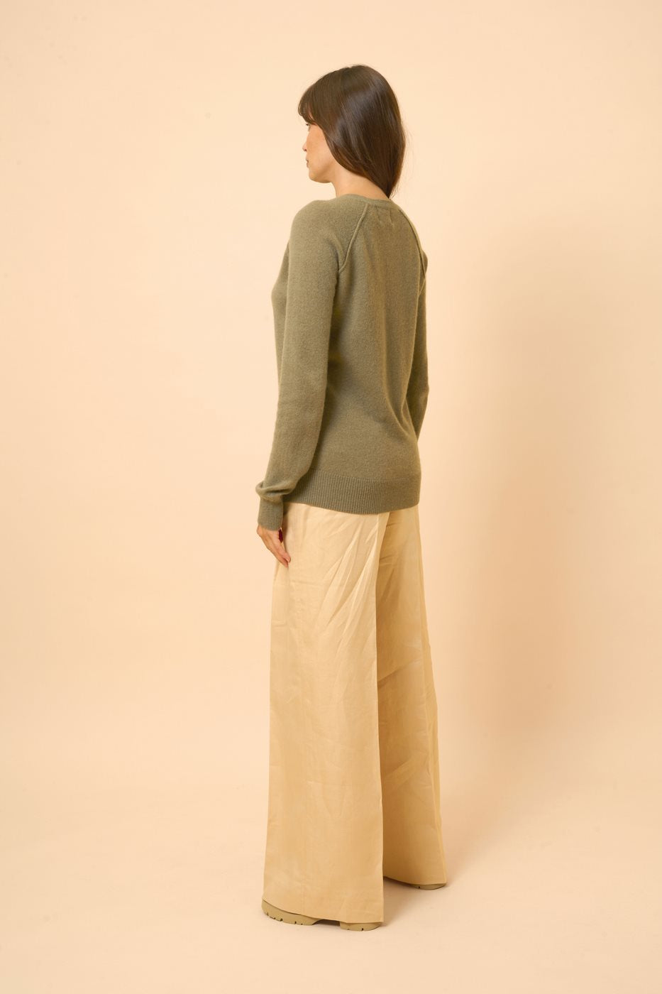 Crew Neck Sweater - Helen - Army