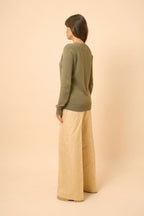 Crew Neck Sweater - Helen - Army