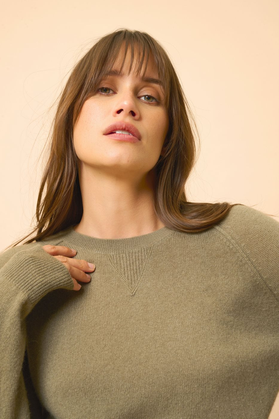 Crew Neck Sweater - Helen - Army