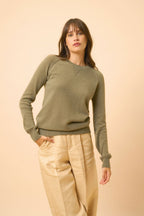 Crew Neck Sweater - Helen - Army