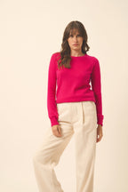 Round-Neck Jumper - Helen - Fuchsia