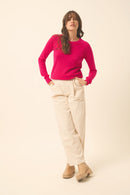 Jersey Cuello Redondo - Helen - Fucsia