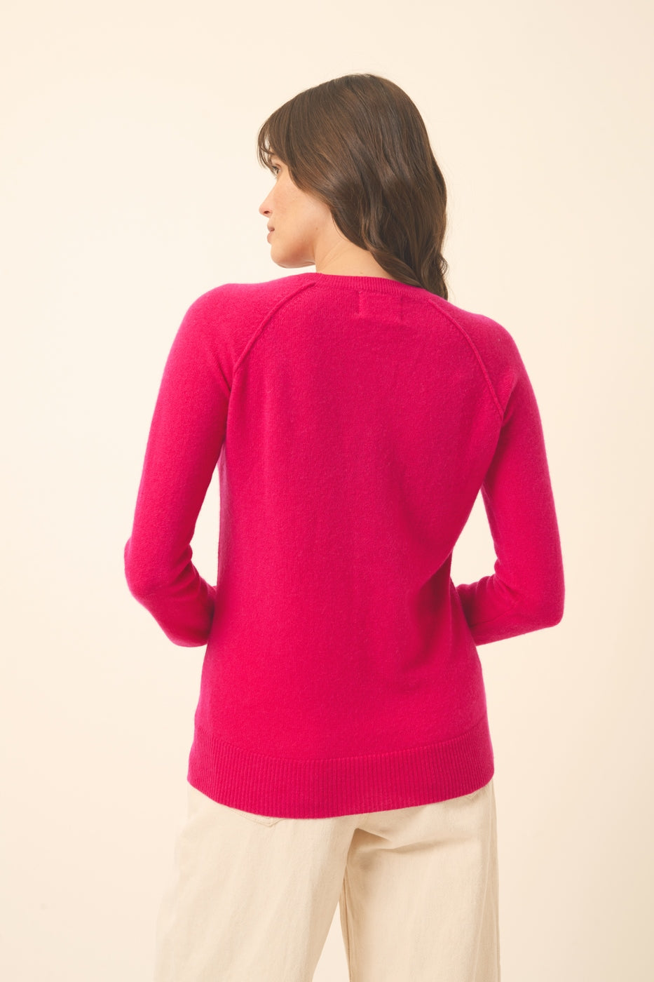 Round-Neck Jumper - Helen - Fuchsia
