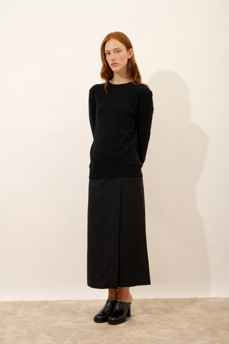 Pull Col Rond Boutonné Dos - Janice - Noir