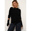 Cashmere Just - Janice Jersey cuello redondo con botones en la espalda - Negro - 100% Cachemira 2 Hilados - Mujer