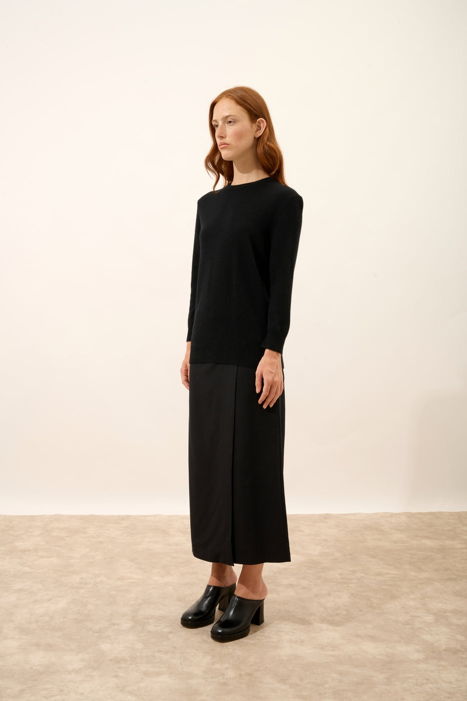 Pull Col Rond Boutonné Dos - Janice - Noir