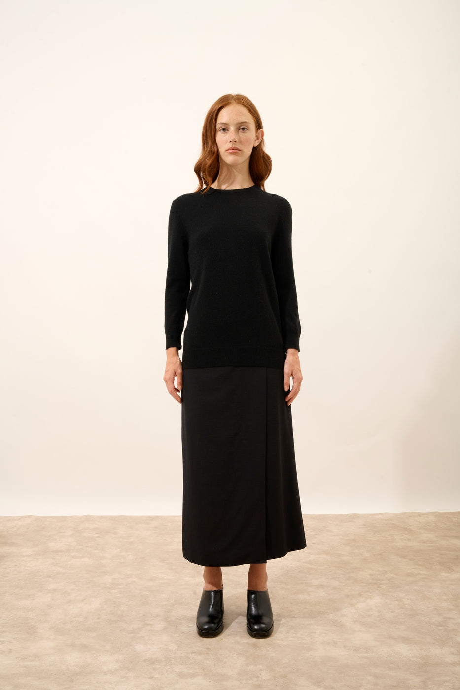 Pull Col Rond Boutonné Dos - Janice - Noir